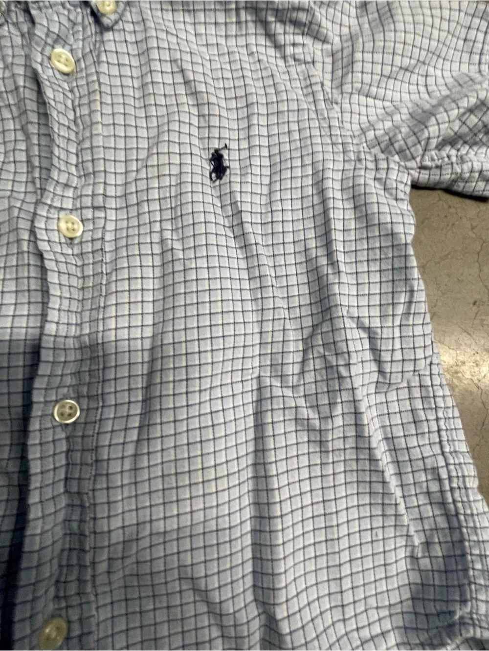 Ralph Lauren Light Blue & White Check Button-Down Shirt - Boys 2T
